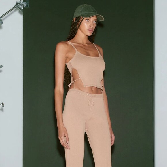 I. AM. GIA Fiorenza Top + Pant Tan or Camel 2 Piece Set Size Medium (NWT) - Picture 3 of 16